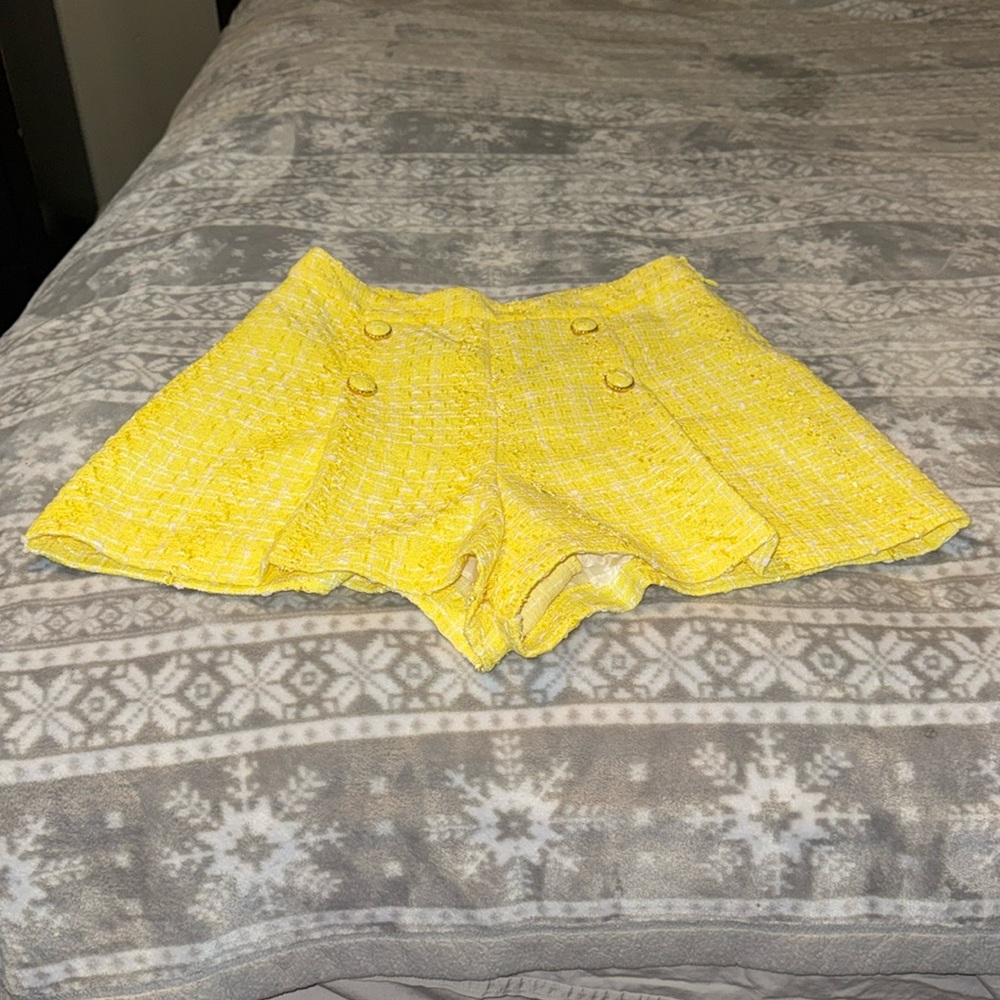 Versona brand yellow and white dress shorts